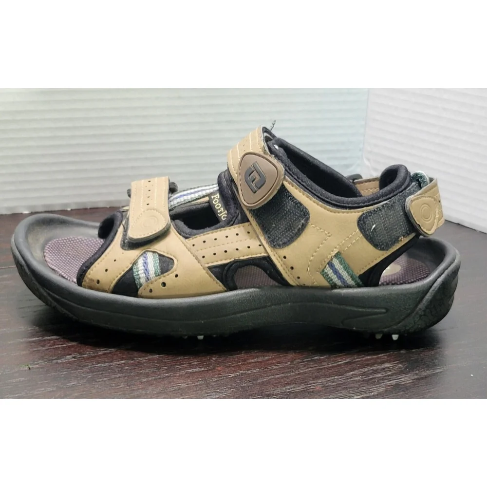 FOOTJOY Size 8M Tan Leather Adjustable Golf Sandals Shoes 48786